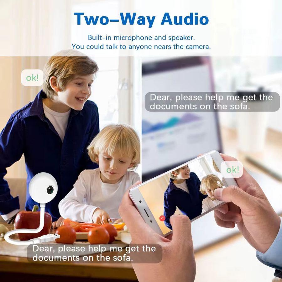 Tuya 5MP Mini WiFi Kamera Indoor 2K Sicherheit Kamera in Weiß mit AI Auto Tracking für Baby Monitor und IP Überwachung - Bild 3