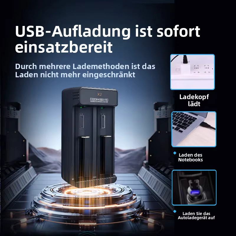 NOHON 21700 Akku-Set mit Ladegerät, 5000 mAh, 30 A, Schwarz - Bild 4