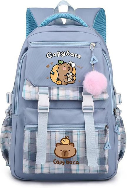 3-teiliges Schulrucksack-Set in Blau aus Oxford-Stoff mit Schultasche und Federmäppchen - Bild 1