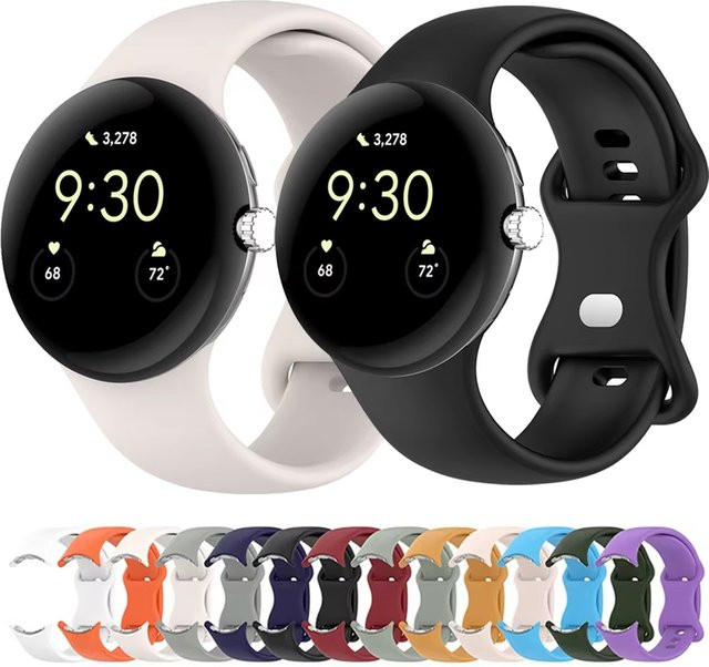 Google Uhrenarmband Silikon, Schwarz, Unisex - Bild 1