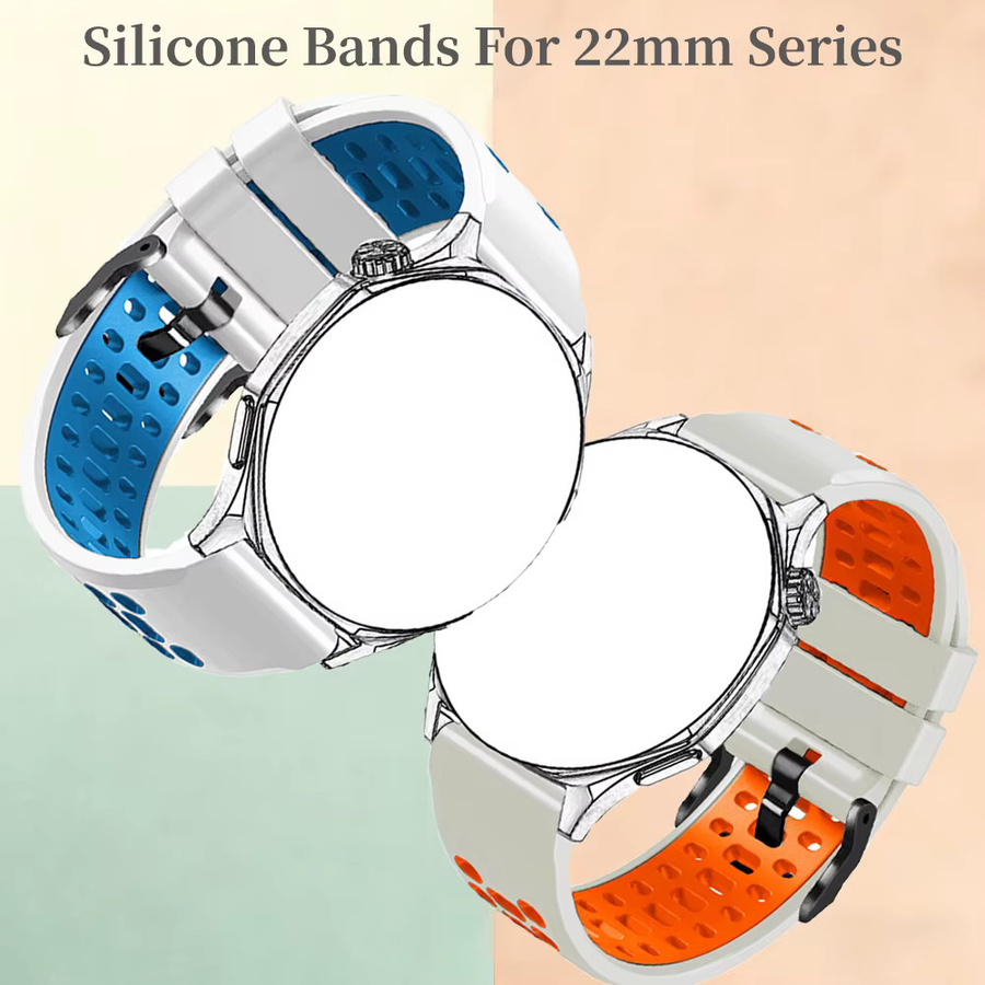 QCTOG Uhrenarmband Silikon, Bunt, Unisex, 22 mm - Bild 3