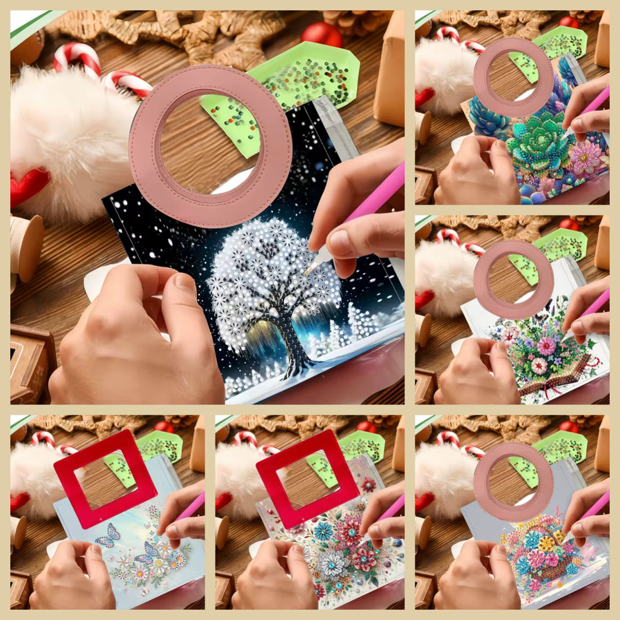 DIY-Diamantmalerei-Set mit transparenter PVC-Aufbewahrungstasche und Blumenmuster - Bild 3