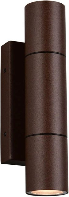 Trio LED-Wandleuchte Yamuna Up-Down Outdoor in Rostoptik Braun aus Aluminium und Glas, B/T/H: 7,5 x 23 x 8,5 cm - Bild 1