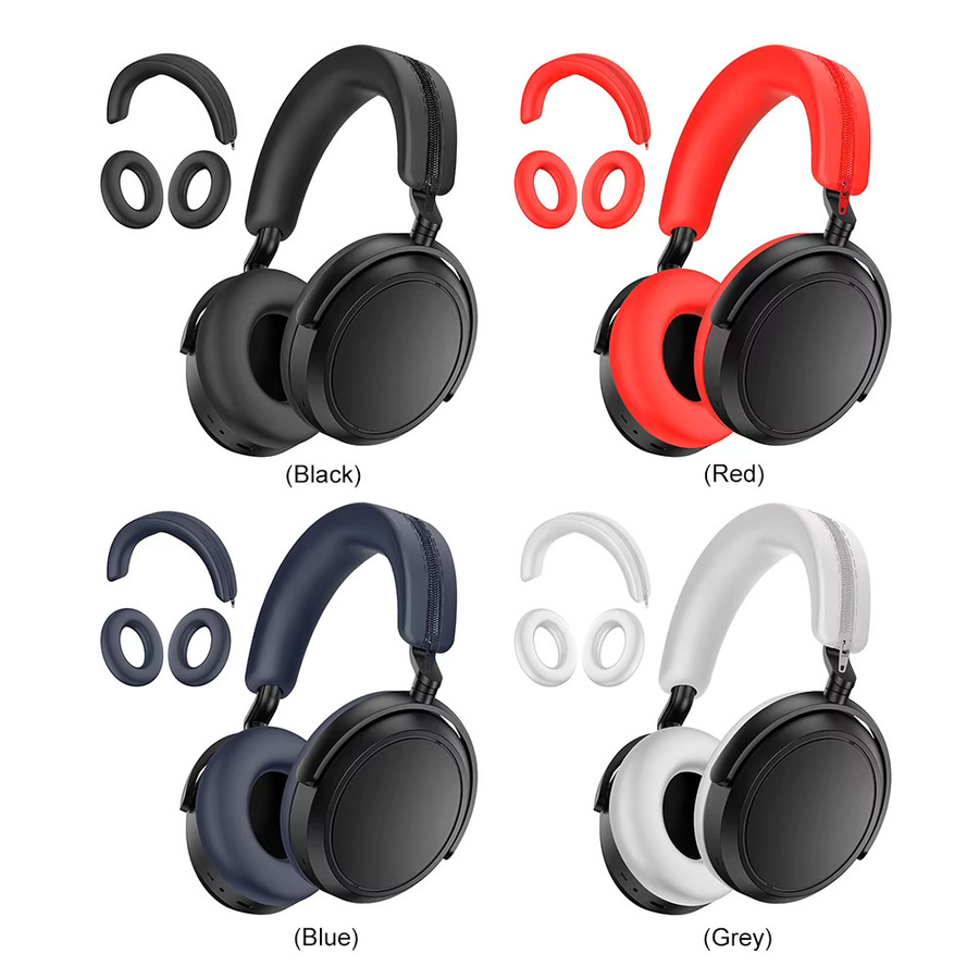 Sennheiser MOMENTUM 4 Silikon-Headset-Hülle Set aus weichen Ohrpolstern und Kopfbügel-Abdeckung in Schwarz - Bild 6