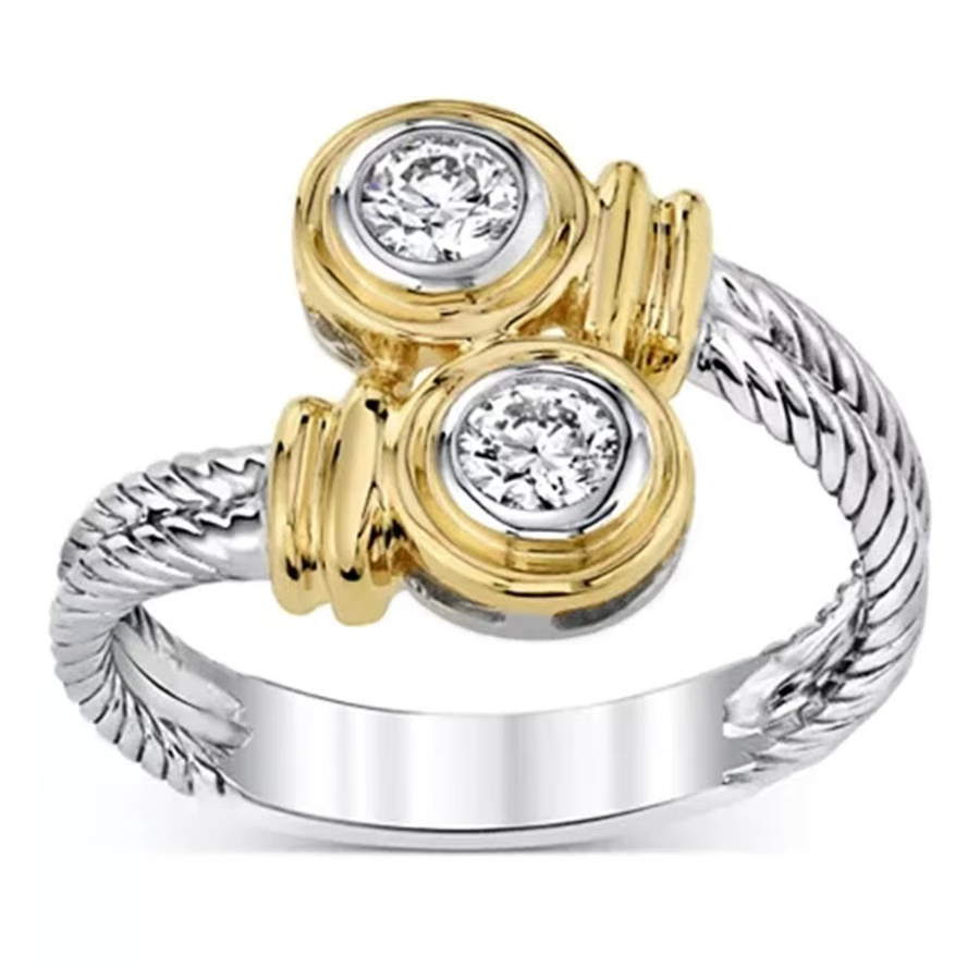 Huitan Damenring, Silber, Bicolor, Zirkonia - Bild 2