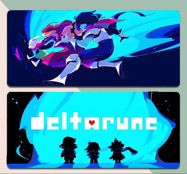 Game Fantasy D-Deltarune Gaming-Mauspad, große rutschfeste Schreibtischunterlage in Schwarz und Multicolour - Bild 1