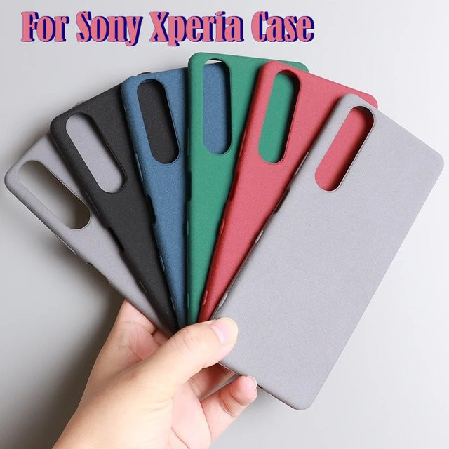 Matte Sandstein-Silikon-Soft-TPU-Schutzhülle für Sony Xperia 1 10 VIII VII VI 5 V IV III II in Sand und Rot - Bild 1
