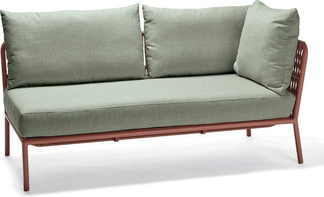 Stern Element Romy Lounge 2-Sitzer aus Aluminium in Terra mit Kordel und Kissenset in Salbei - Bild 1