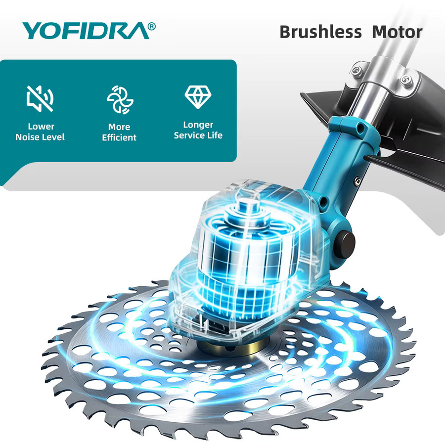 YOFIDRA Bürstenloser elektrischer Rasenmäher und kabelloser Rasentrimmer mit 9 Zoll Schnittbreite, kompatibel mit Makita LXT Akkus - Bild 3