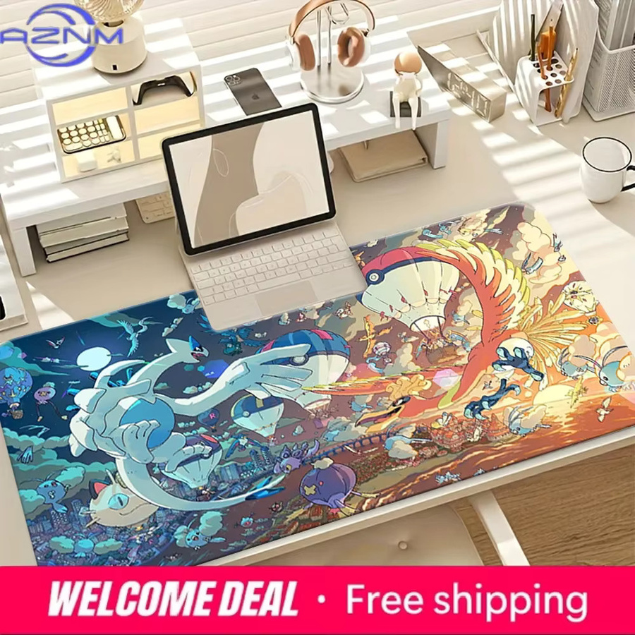 Potdemiel Gaming-Mauspad Lugia & Ho-Oh Fantasy Scene Schreibtischunterlage, multicolour - Bild 4