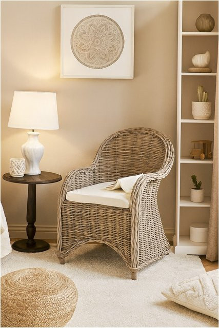Rattansessel Holger von Möbel direkt online mit Sitzkissen in Braun - Bild 1