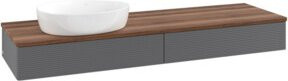 V&B Waschtischunterschrank Antao mit Frontstruktur in Anthrazit lackiert, B: 160 cm, T: 50 cm - Bild 1