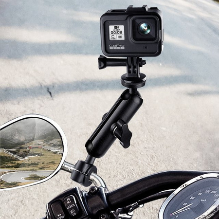 ORBMART Metall Lenkerhalterung für Motorrad und Fahrrad zur Befestigung von GoPro Hero, DJI und Smartphone in Schwarz