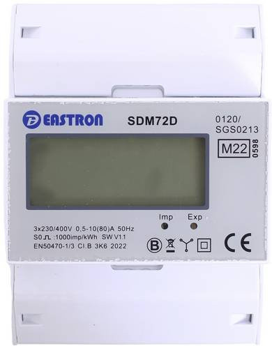 Counttec SDM72D Digitaler Drehstromzähler 80A in Weiß MID-konform - Bild 1
