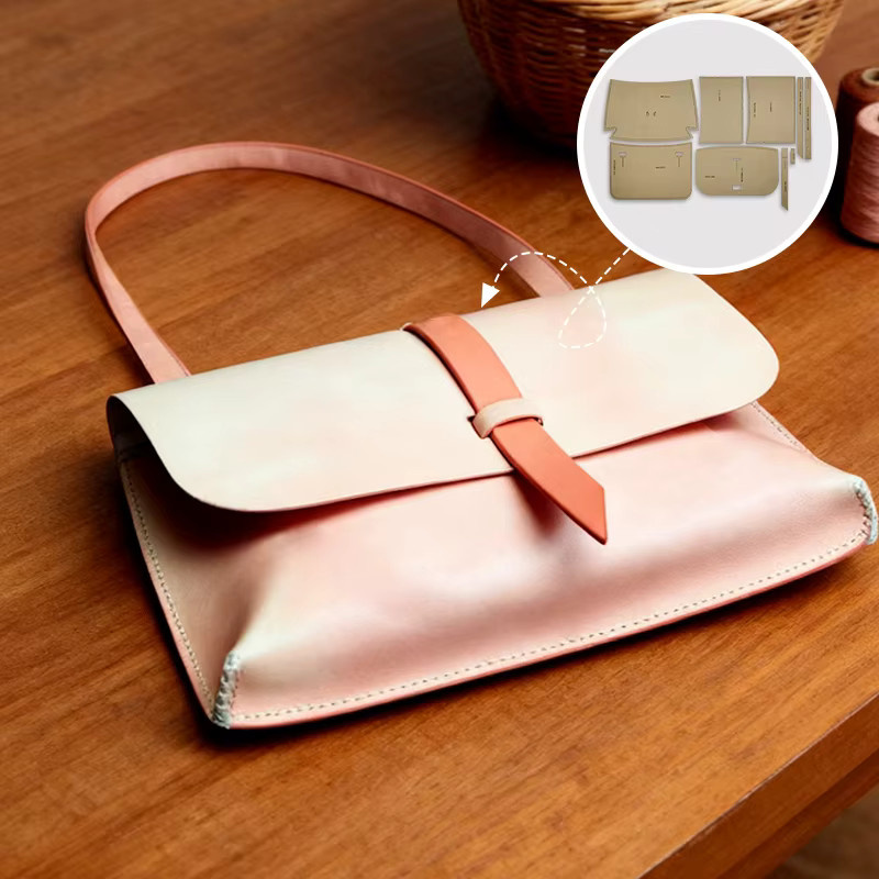 YOMDID 9er Set Brieftasche Nähen Muster Vorlagen aus Kraftpapier für DIY Handtaschen und Leathercraft in Braun und Beige - Bild 3