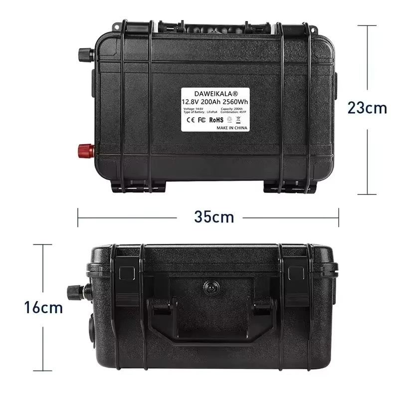 Dadolii 12V 200Ah LiFePO4 Akku in Schwarz für Wohnmobile, Solarenergiespeicher, Golfwagen und Boote - Bild 2