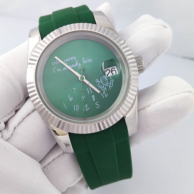 OUMASHI Armbanduhr, Automatik, Edelstahl, 36 mm, Grün, Herren - Bild 1