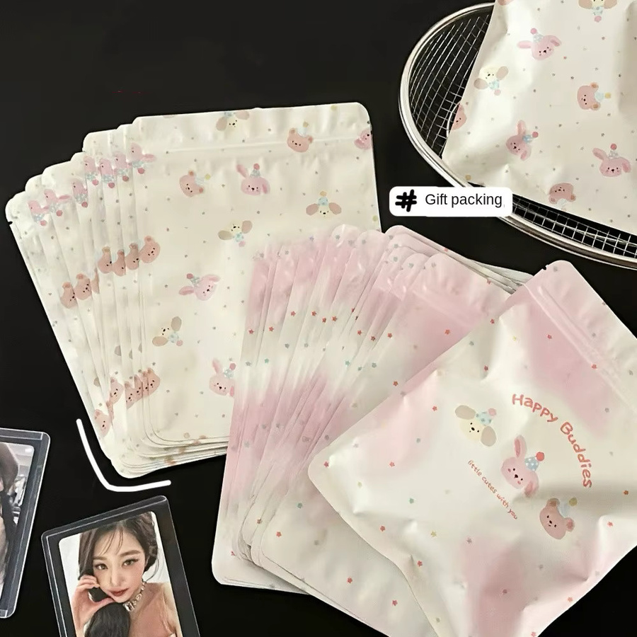 Selbstklebende Kunststoff OPP Geschenkbeutel mit Bären-Motiv für Kekse und Süßigkeiten, Mehrfarbig - Bild 5