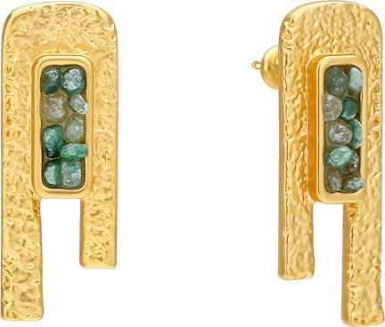 IVOG Ohrringe, Halbedelsteinen, Kristall, Gold, Messing, Damen - Bild 1