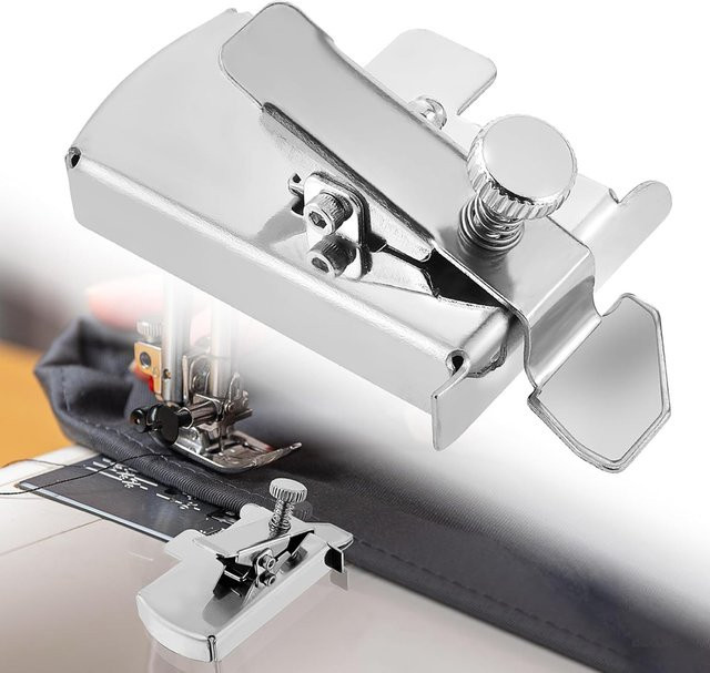 Magnetische Nahtführung für Nähmaschine aus Metall in Silber als multifunktionales Lineal und universeller Säumer - Bild 1