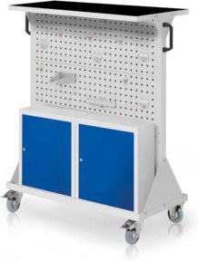 Kappes RasterMobil Gr. 3 Rollbarer Werkstattwagen in RAL 7035 Grau mit 4 Loch- und 2 Schlitzplatten und Ausstattung 6, Höhe: 127 cm - Bild 1