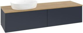 V&B Waschtischunterschrank Antao ohne Frontstruktur in Eiche Honig lackiert, B: 160 cm, T: 50 cm - Bild 1