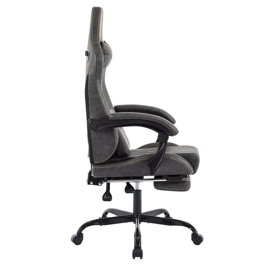 Ergonomischer SUKIDA Gaming-Stuhl in Beige mit Fußstütze, Kopfstütze und Lordosenstütze aus Kunstleder - Bild 6