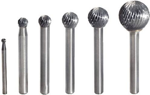KS Tools HM Kugel-Frässtift Form D in Silber, Durchmesser: 6 mm, Länge: 51 mm - Bild 1
