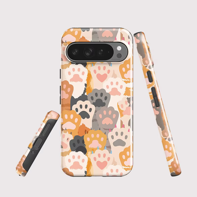 Fcicicase Handyhülle mit niedlichem Hunde- und Katzenpfoten-Design für Google Pixel 8 9 10 Pro 7A 8A 10A 10 9 Pro XL, stoßfeste matte Acryl-Abdeckung, Multicolor - Bild 2