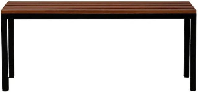 PROREGAL Sitzbank Seal freistehend aus Holz und Stahlblech in Schwarz/Buche, H x B x T: 40 x 120 x 40 cm - Bild 1