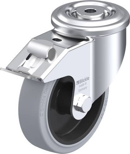 Blickle Lenkrolle LKR-POEV 125XR-FI-SG mit Feststeller, Rad-Durchmesser: 125 mm, Tragfähigkeit: 250 kg, Farbe: Grau/Schwarz/Silber - Bild 1