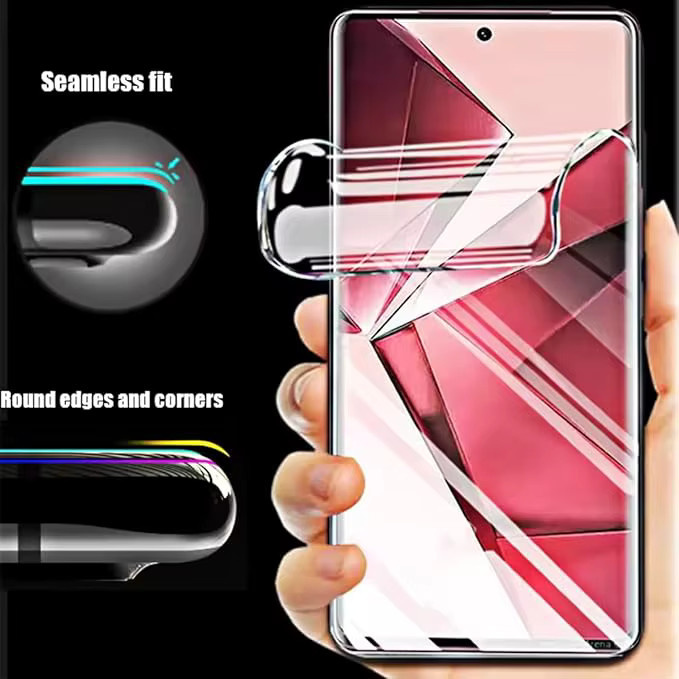 3er Pack Hydrogel-Displayschutz Folie für VIVO V50, VIVO V50 Lite 4G und VIVO V50 Lite 5G, transparent - Bild 4