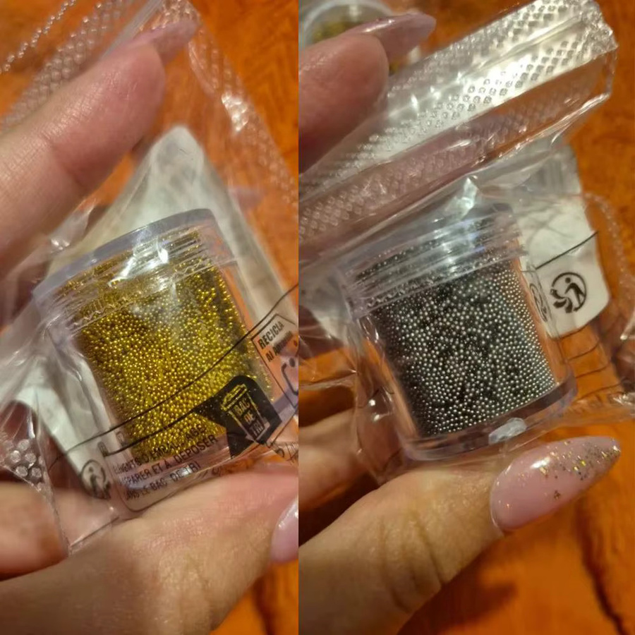 MAFANAILS Nagelcharms Kaviar-Perlen, Gold Silber, 10g, Metallic - Bild 2