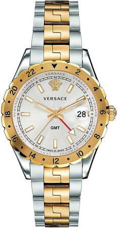 Versace Armbanduhr Hellenyium GMT, Quarz, Edelstahl, 42 mm, Herren