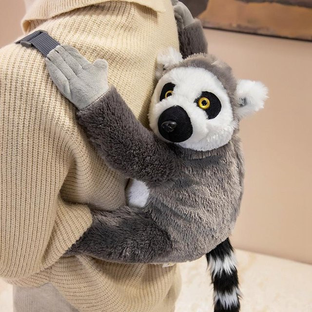 Binchi Fitness Plüschfaultier Alpaka Lemur Elefant Plüsch Rucksack, 1-teiliges Set, Grau, ab 14 Jahren - Bild 1