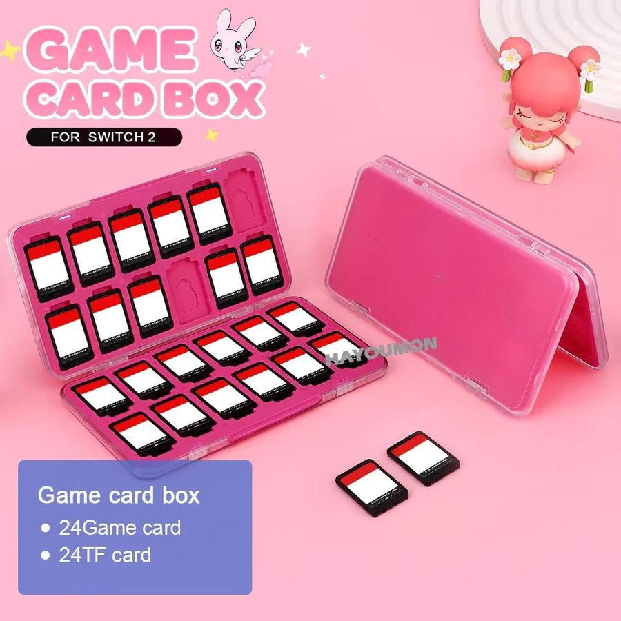 Ispoofer Magnetische 3D-Soft-Lederhülle für Nintendo Switch mit 24 Spielkartenfächern und 24 Micro-SD-Kartenfächern in Lila - Bild 3