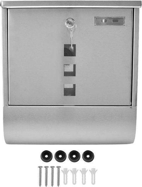 Aimo Briefkasten im europäischen Stil aus Edelstahl in Silber zum Aufhängen für den Außenbereich und Garten - Bild 1