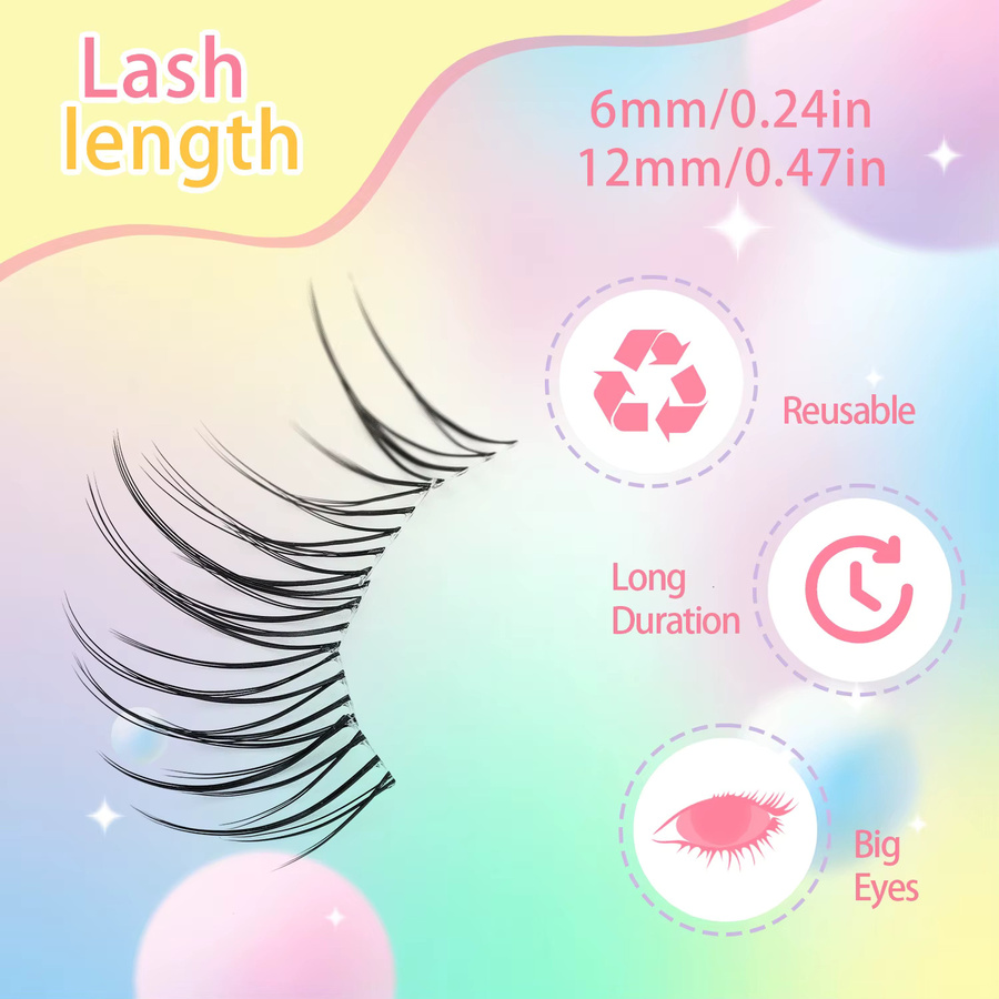 JIYOONJI Wimpernbüschel, 100 Stück, natürlich, Unisex - Bild 3
