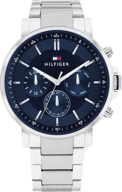 Tommy Hilfiger Herrenuhr, Quarz, Edelstahl, Schwarz, 44 mm - Bild 1