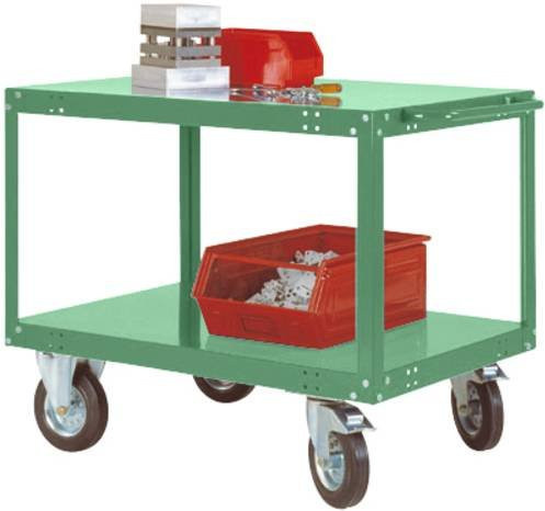 Manuflex Tischwagen TP1033.6011 in Resedagrün (RAL 6011) mit Stahlgestell, B/T/H: 100 x 60 x 85 cm - Bild 1