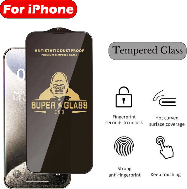 Gorilla Anti-Burst Displayschutzfolie aus gehärtetem Glas für iPhone 15 Pro 14 13 12 11 Pro Max XS Max XR X in Transparent - Bild 1
