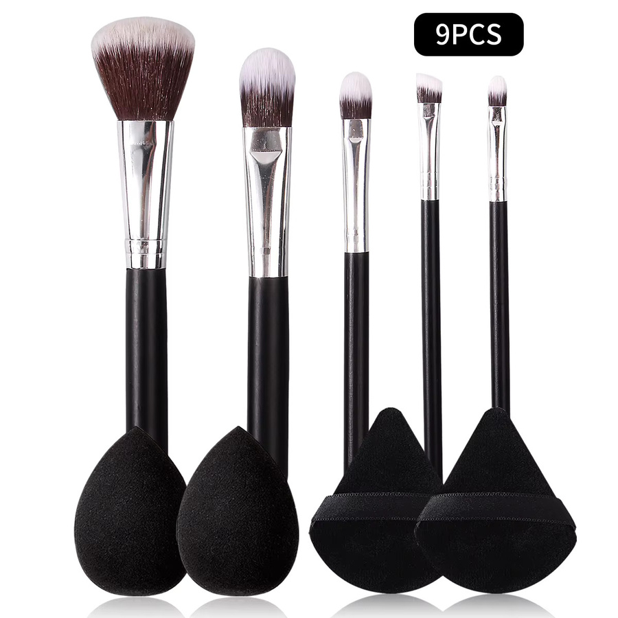 KOSSHOW Make-up-Pinsel-Set, 9-teilig, mit Puderschwamm und Puderquaste - Bild 2