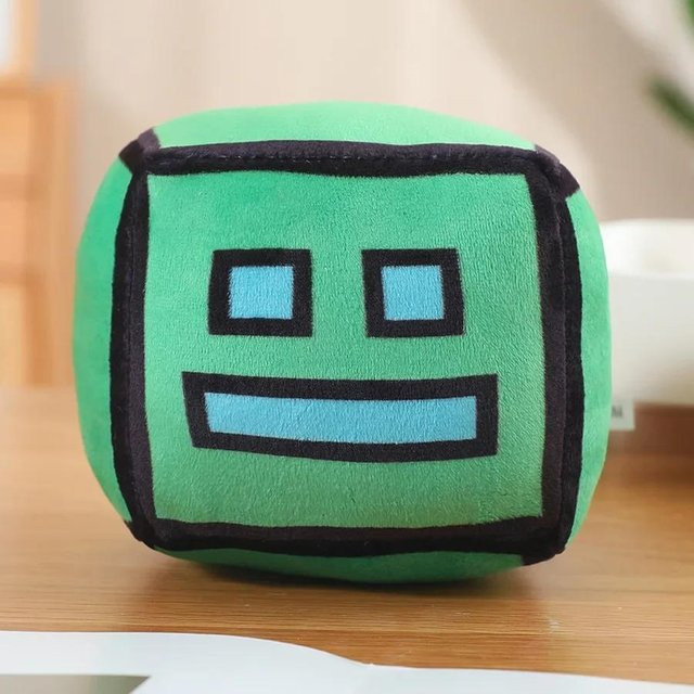 Geometry Dash Würfel Plüschtier, grün, 12cm, ab 14 Jahren - Bild 1