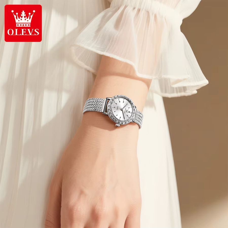 OLEVS Armbanduhr, Quarz, Edelstahl, Silber, Damen - Bild 3