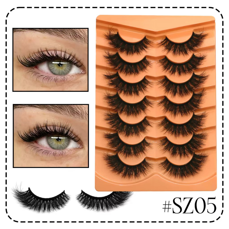VELTRINAY Künstliche Wimpern, Wispy Strip Lashes, Cat-Eye, Volumen - Bild 4