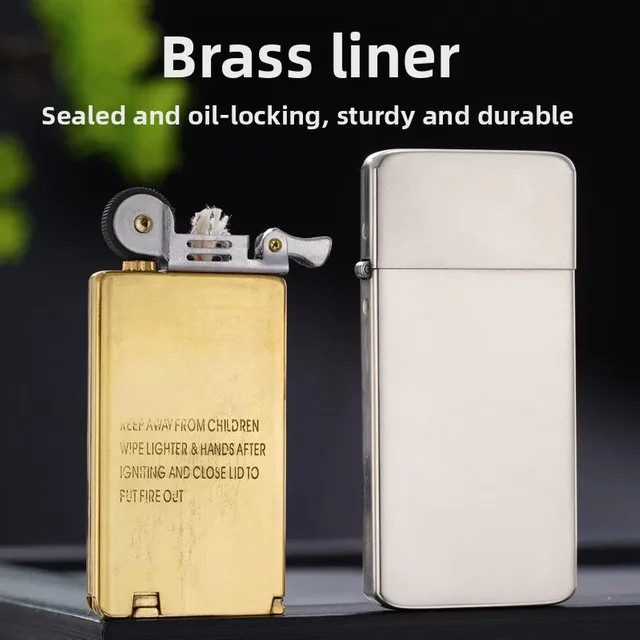 ZORRO ZC5 Messing-Kerosinfeuerzeug winddicht und tragbar in Gold, Silber oder Brass-GB - Bild 1