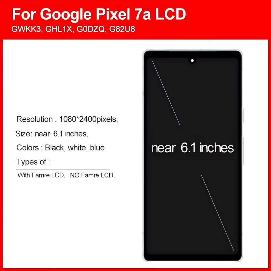 AMOLED Display Ersatz für Google Pixel 7A mit Touchscreen Digitizer Montage in Schwarz - Bild 2