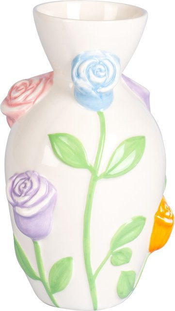 Viva Domo 3D-Blumen-Vase aus Keramik in Weiß - Bild 1