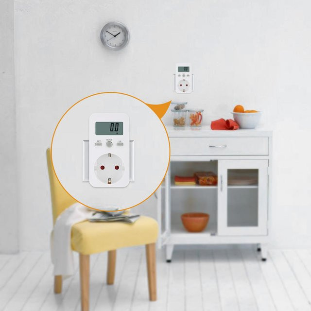 Igeteck Digitaler LCD Energiemonitor Leistungsmesser zur Stromverbrauchsmessung in Grau - Bild 1