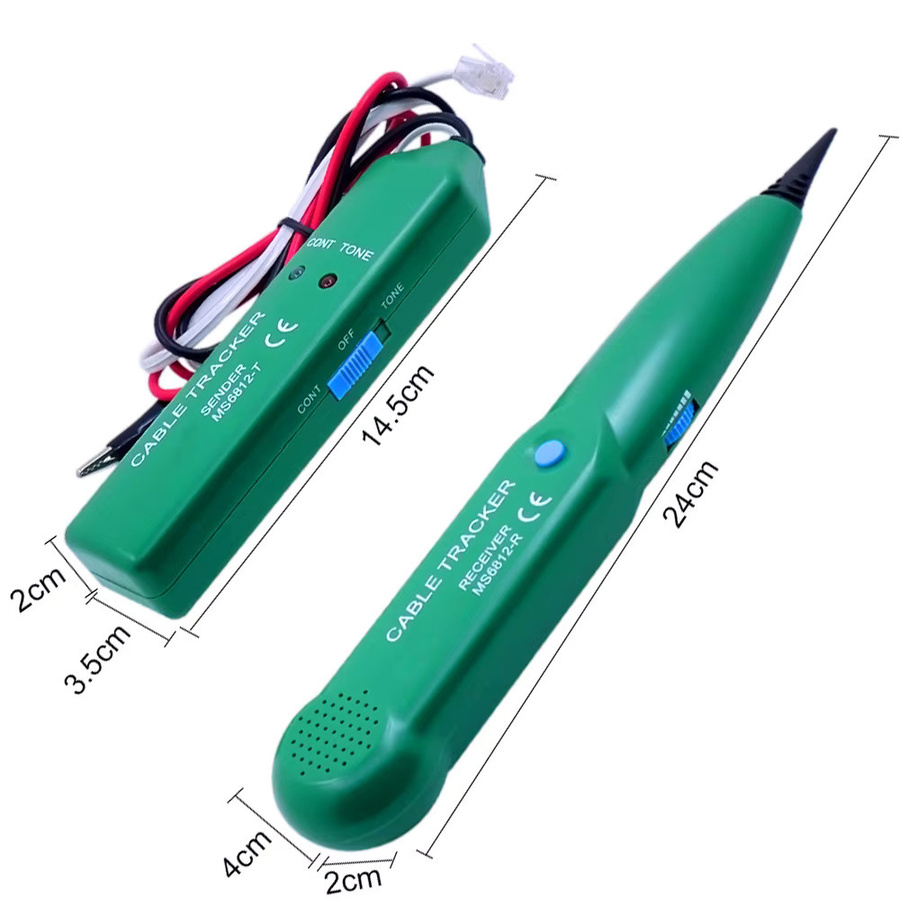 YJCAL MS6812 Kabel-Tracker-Tester professioneller LAN-Leitungsdetektor für UTP, STP und Telefonkabel in Grün - Bild 2